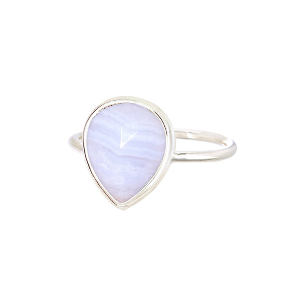 15mm blue lace agate ring