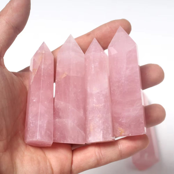 1pc 4-10cm rose quartz tower