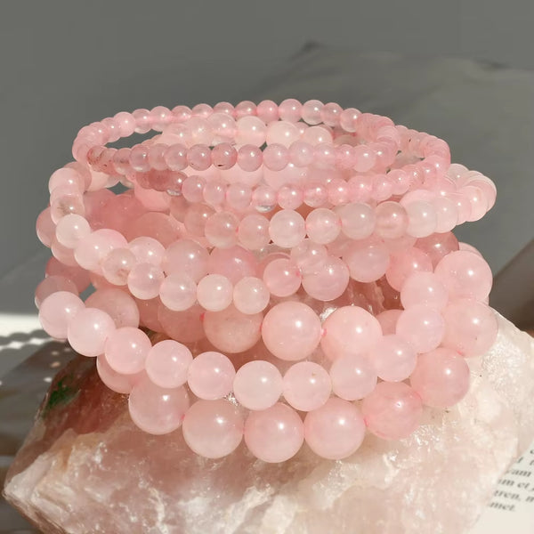 4/6/8/10mm rose quartz bracelet