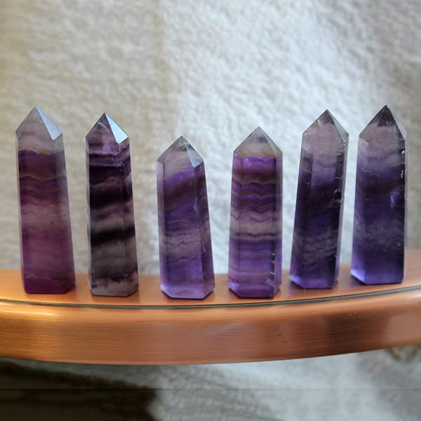 1pc 4.5-6.5cm purple fluorite tower