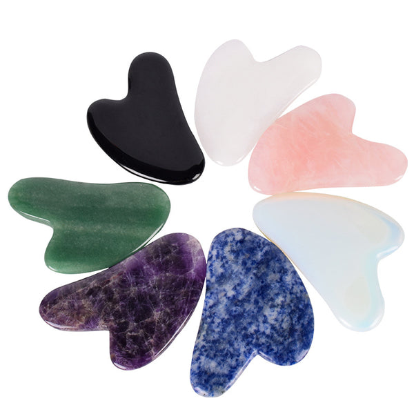 Natural Crystal Gua Sha Massage Tool for Facial Rejuvenation and Relaxation