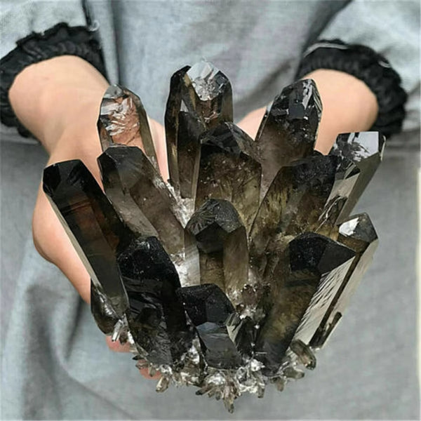 300-800g smoky quartz cluster