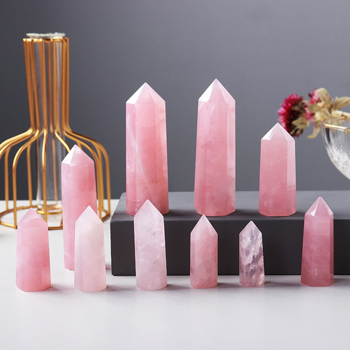 Wholesale Bulk Rose Quartz Tower Point Wand