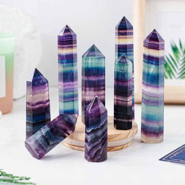 10cm Rainbow Fluorite Tower Natural Healing Crystals | MLD Crystal Wholesale