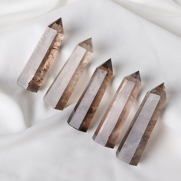 Wholesale Bulk Smoky Quartz Tower Point Wand