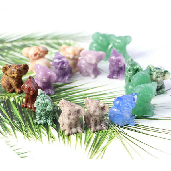 1.2" Bear Statue Fashion Love Healing Crystal Gem Animal