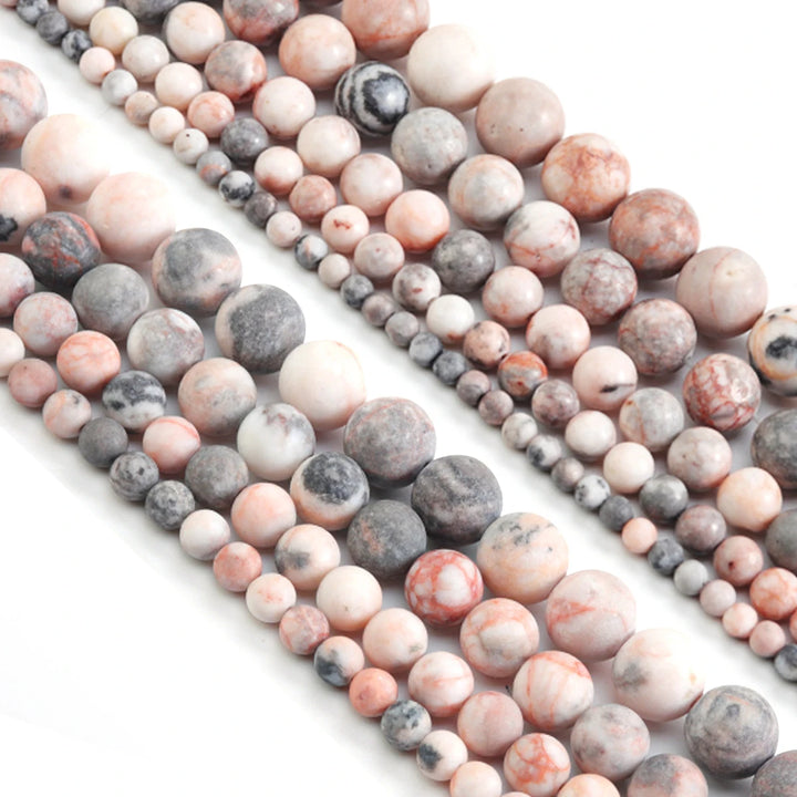 Natural Pink Zebra Jasper Loose Beads Stone Beads