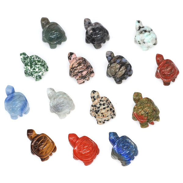 1" Wholesale Mini Turtle Tortoise Statue Natural Stone Reiki Healing Crystal