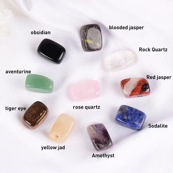 10 PCS 10-20 mm Natural Tumbled Stone 10 Kinds Chakra Gemstone Rock Mineral Crystal Bead Healing Meditation Feng Shui Home Decor