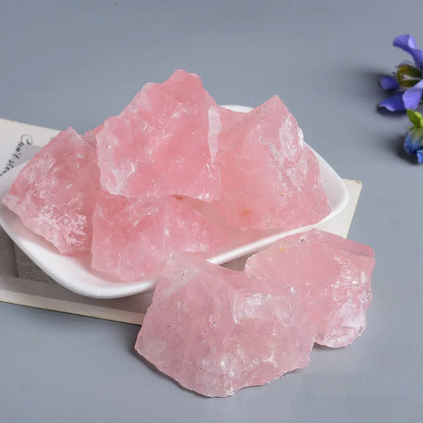 Natural Pink Rose Quartz Stone Raw Crystal Stones