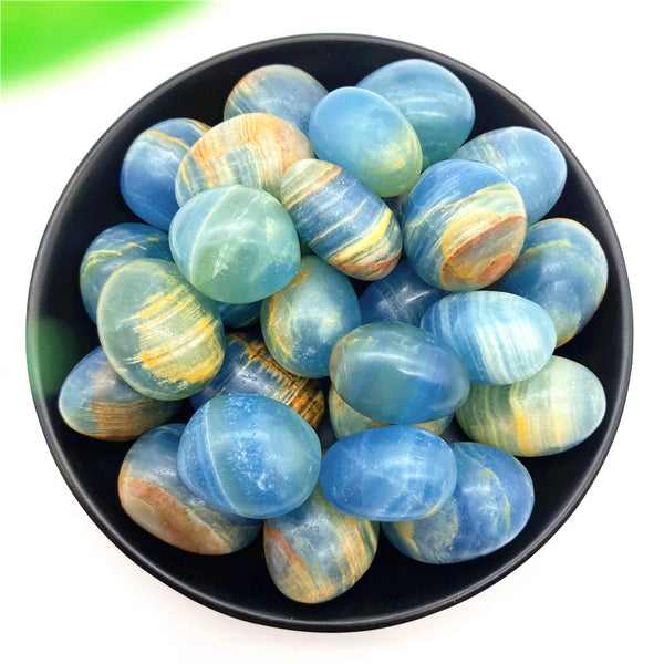 Natural Blue Banded Onyx Tumbled Stone Wholesale Bulk