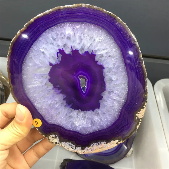 Purple Crystal AGATE SLAB Geode Slice Mineral Coaster