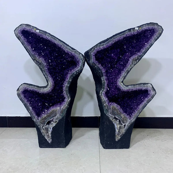 128.6kg Amethyst Natural Stone Quartz Geode Crystal Butterfly Shape