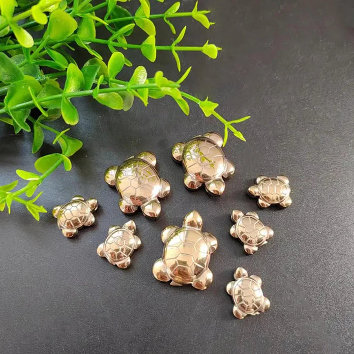 Mini Pyrite Turtle Crystal Animal Figurine Tortoise Pendants