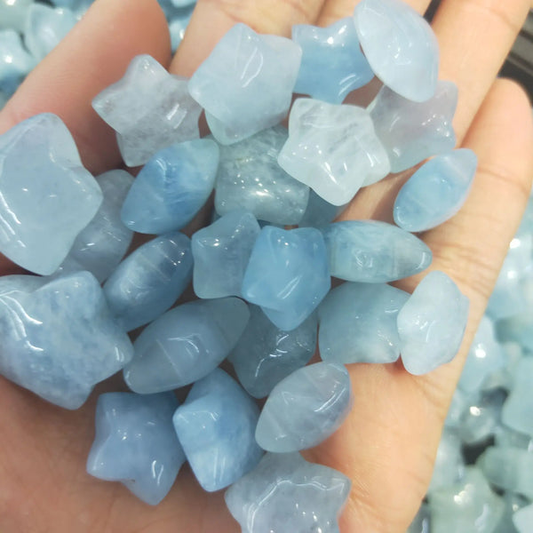 15mm Blue Aquamarine Crystal Star