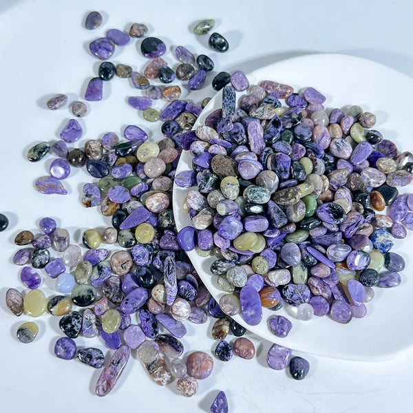 1Bag Natural Charoite Crystal Gravels Gem Gravel Chip