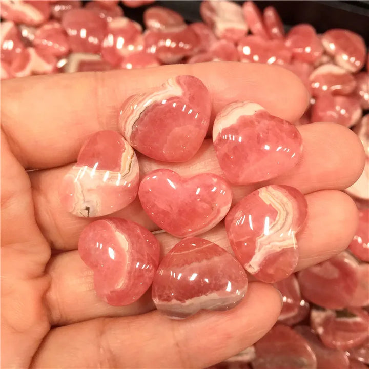 Beautiful Natural Red Rhodochrosit Crystal Stone Heart