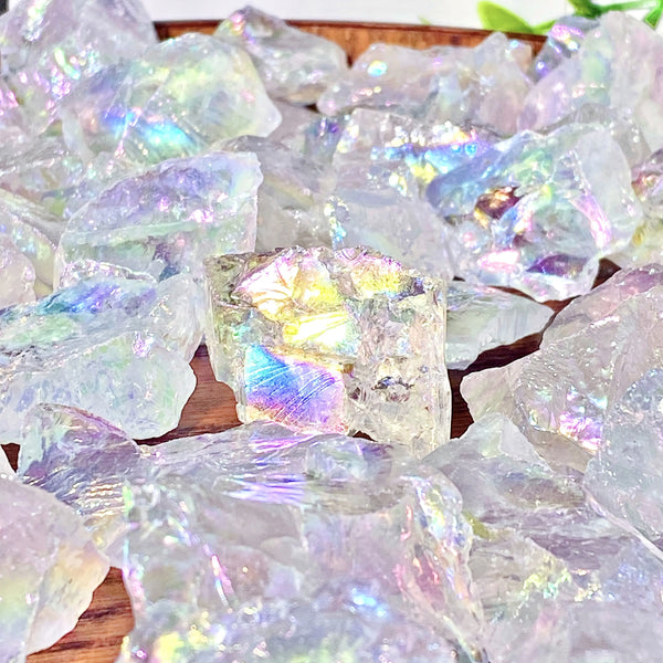 High Quality Aura Quartz Raw Stone Natural Crystal Raw Stone