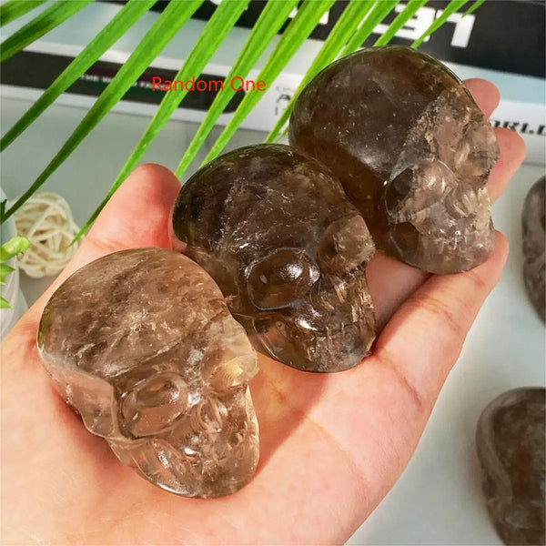 High Quality Smoky Quartz Skull Natural Crystal Carving Gemstone