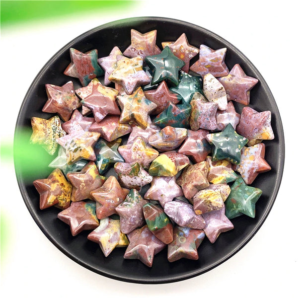 Mini Natural Ocean Jasper Star-Shaped Quartz Crystals 