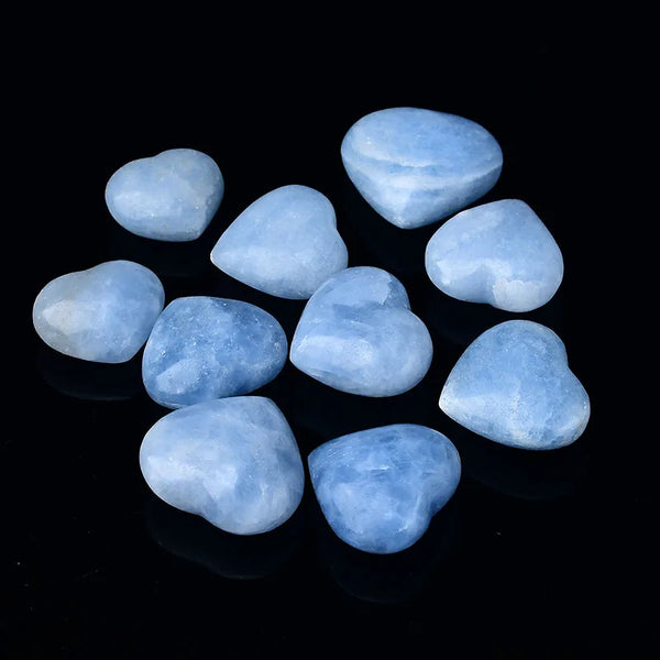 2-3cm Natural Hand-polished Aquamarine Heart