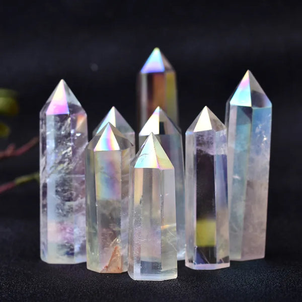 5-8cm Natural Aura Quartz Crystal Point Wand