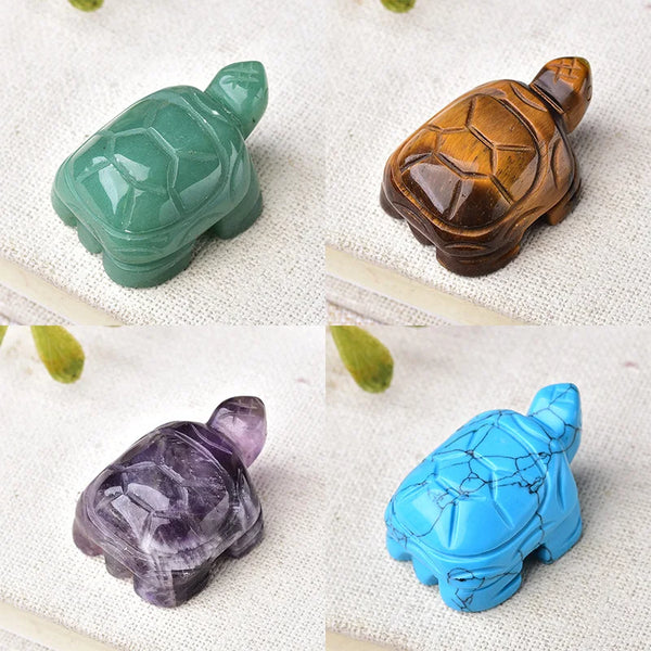 1.5inch Natural Crystal Tortoise Animals Healing Stone Home Decor