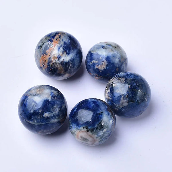 Natural Sodalite Ball Polished Globe Massaging Ball Reiki Healing Stone