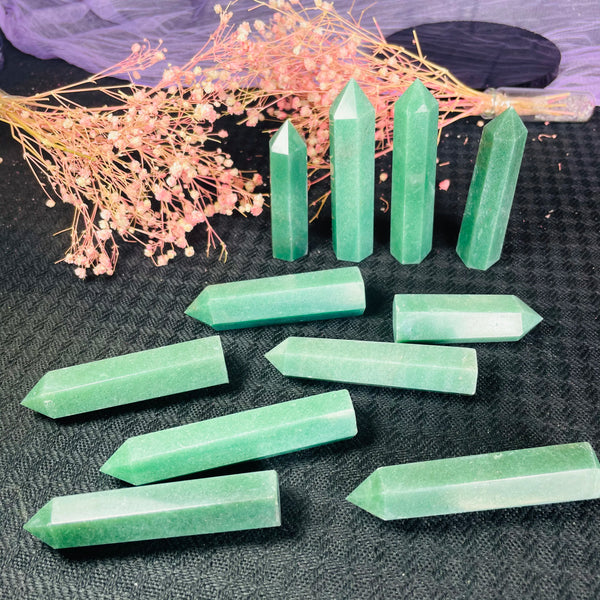 7-8cm Natural Green Aventurine Crystal Point Tower