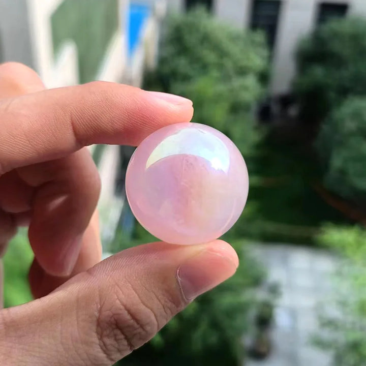 Angel Aura Rose Quartz Sphere Natural Crystal Ball