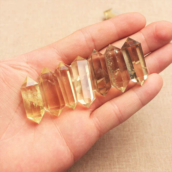 Natural Rare Citrine Double Terminated Wands Crystal Points