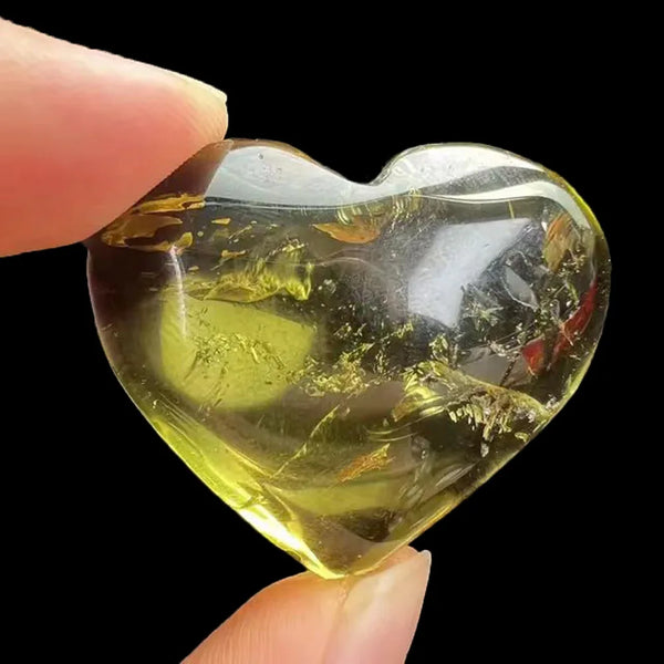 Citrine Heart Shape Yellow Quartz Natural Crystal Carving