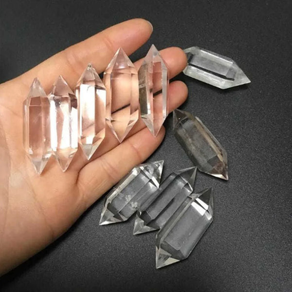 5-6cm Natural Clear White Crystal Double Terminated Point