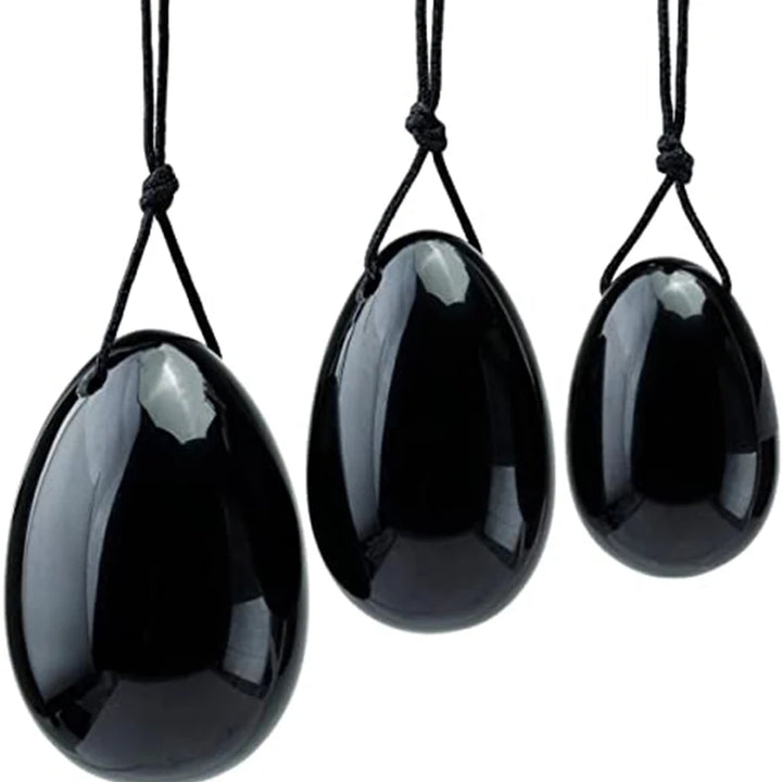 Wholesale Obsidian Yoni Egg Massage Stones Stick With Rope 