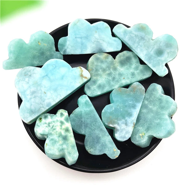 Lovely Natural Larimar Crystal Clouds Shaped Crystal Stone