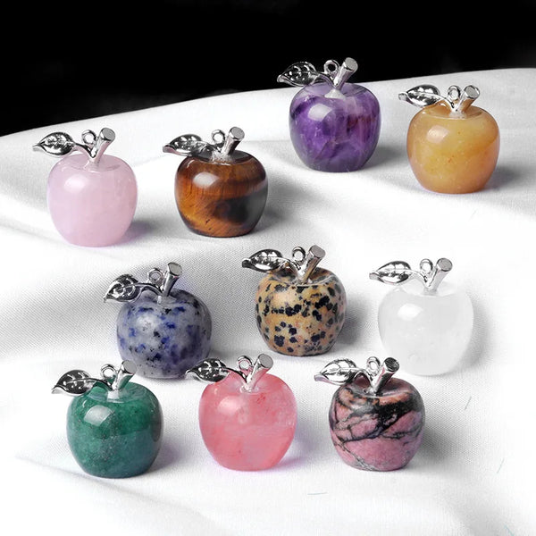 1pc Mini Apple Pendant Natural Crystal Small Apple Pendant Elegant Look Exquisite Shape Peaceful Night DIY Jewelry Parts 16x20mm