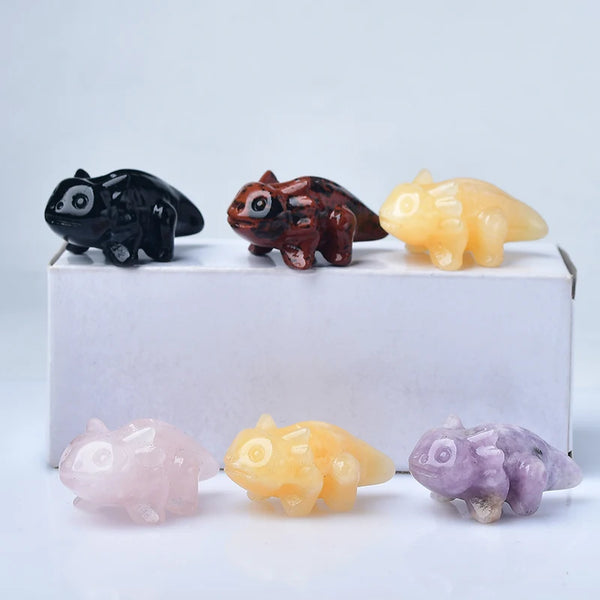 Natuarl Crystal Dragon Toothless Anime Figurine Hand Carved