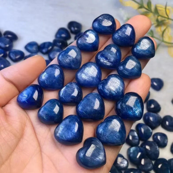 Natural Kyanite Heart Crystals Reiki Healing Stones