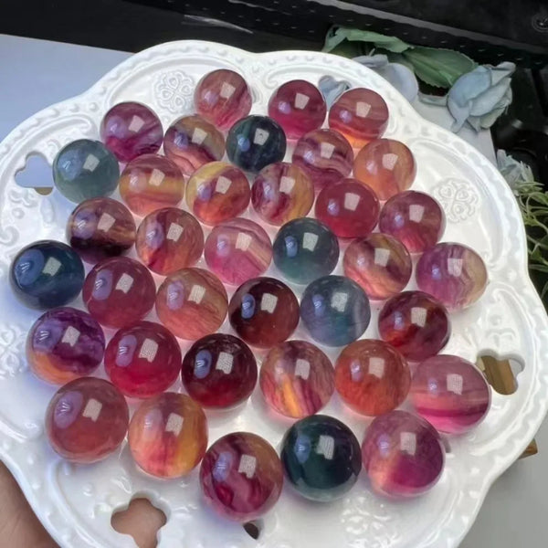 Rainbow Fluorite Sphere - Natural Healing Crystal Ball | MLD Crystal Wholesale