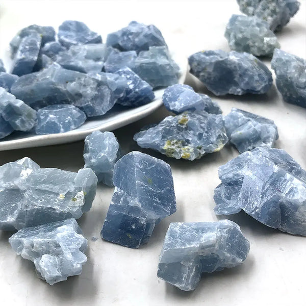 Natural Raw Blue Calcite Rough Stone Quartz Crystals Rock