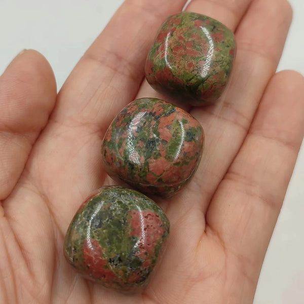 1pc Random Natural Unakite Square Tumbled Stone Crystal Healing Polished Energy Gemstone Minerals Ornament Home Decoration Gift