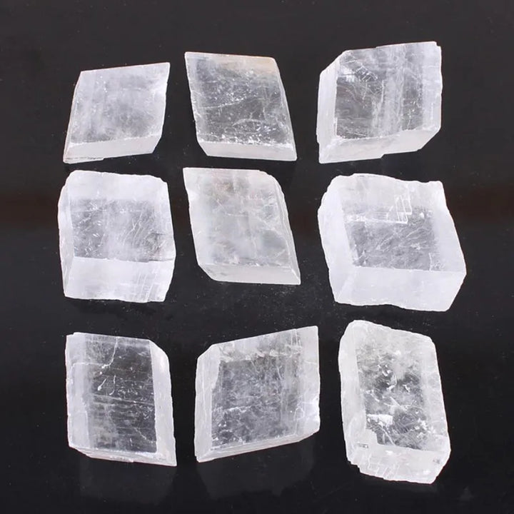 Natural Quartz Yellow Crystal Calcite Cubes Selenite Stones