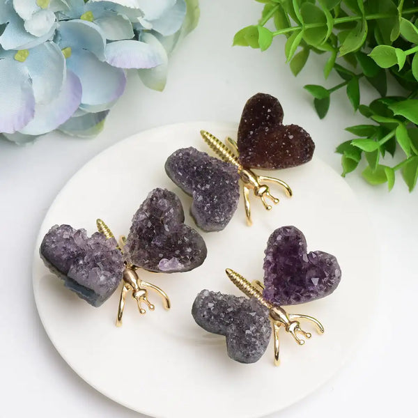 2.1" Amethyst Cluster Butterfly Design Free Form Bulk Wholesale