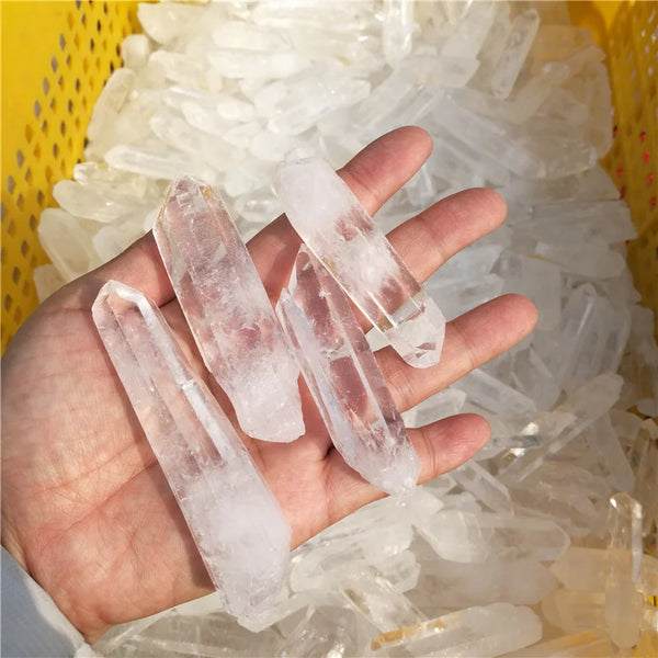 2pcs Natural Double end Lemurian Seed Quartz Crystal Point