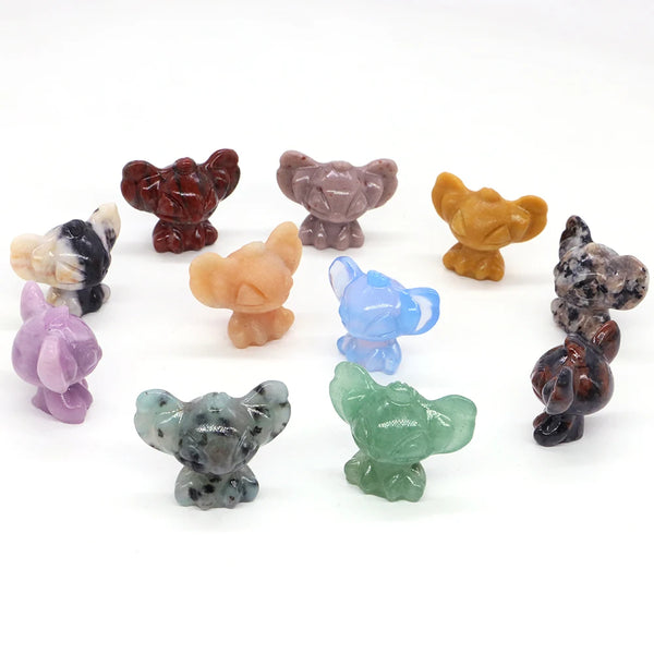 30mm Cute Mini Little Monster Statue Natural Stone Crystal Hand Carved