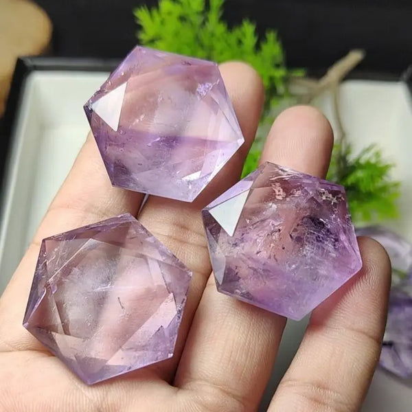 High Quality Naturel Amethyst Crystal Hand Crafted Six-Pointed Star