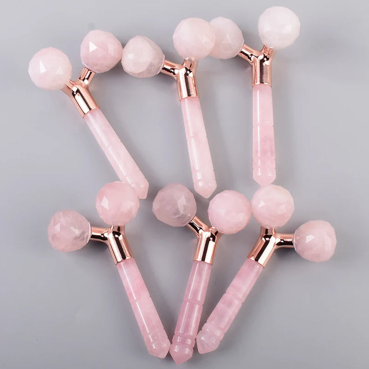 Wholesale Rose Quartz Face Roller Natural Stone Crystal Wand