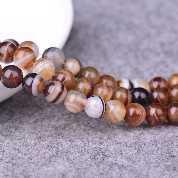 MLD Smokey Striped Agate Beads 8/10/12mm