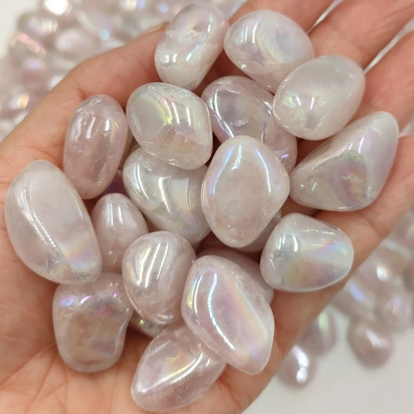 Wholesale Aura Rose Quartz Crystal Tumbled Stone