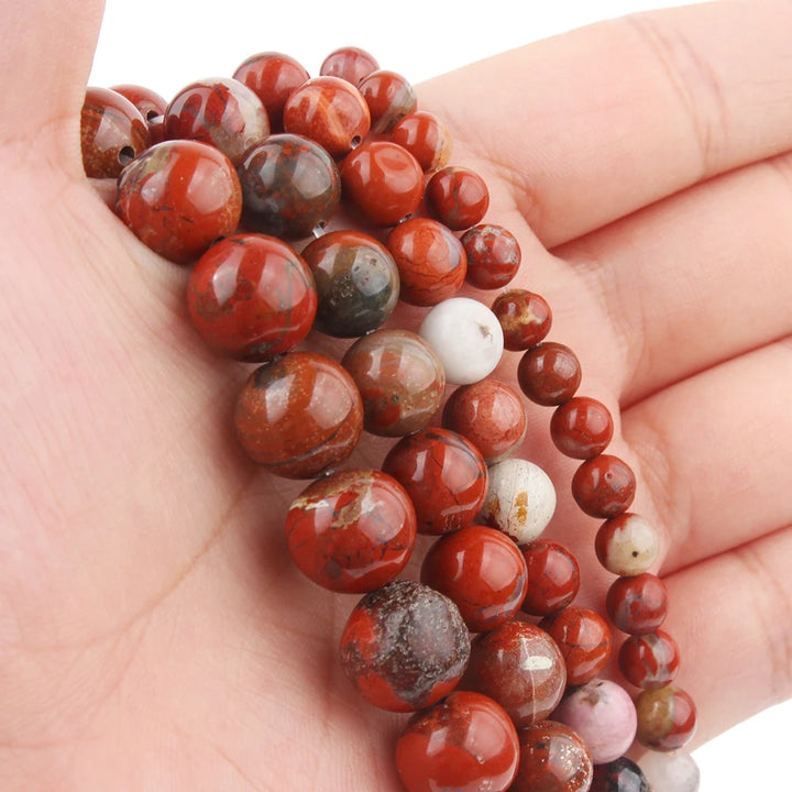 Red Jasper Beads Natural Stone Round Loose Spacer Beads